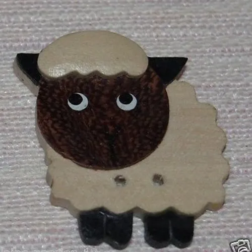 1 bouton bois mouton couture mercerie scrapbooking