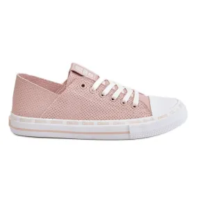 Baskets basses en cuir pour femmes Big Star LL274015 Rose