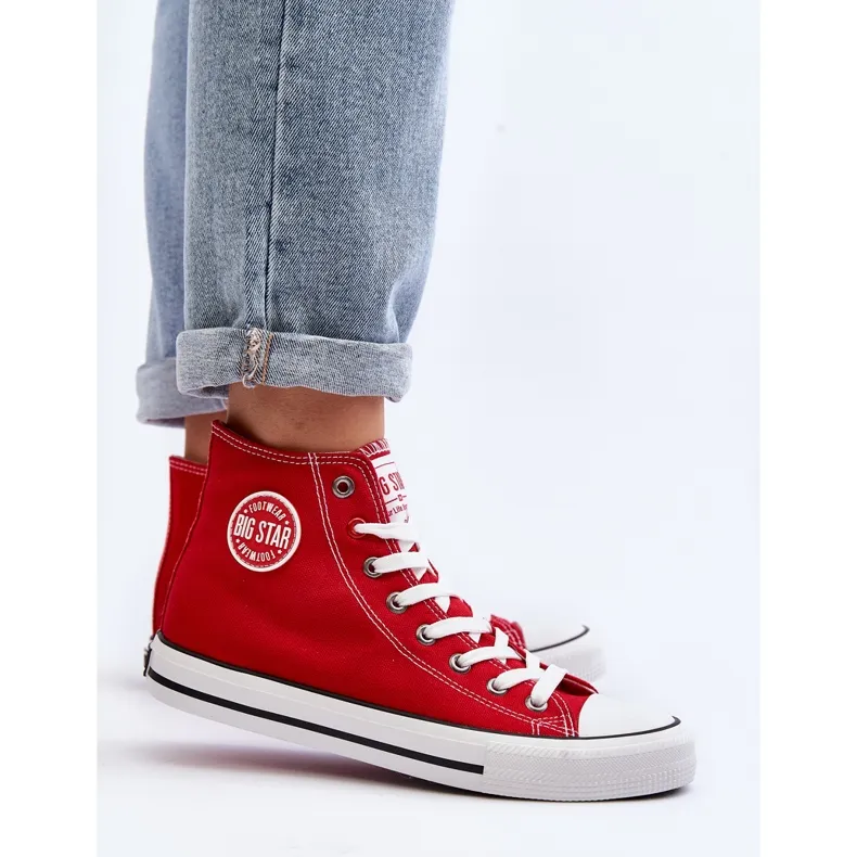 Baskets montantes classiques pour femmes Big Star T274024 rouge