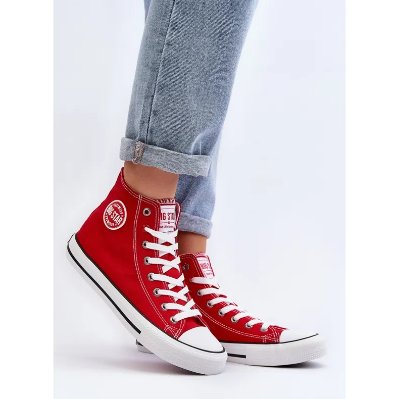 Baskets montantes classiques pour femmes Big Star T274024 rouge