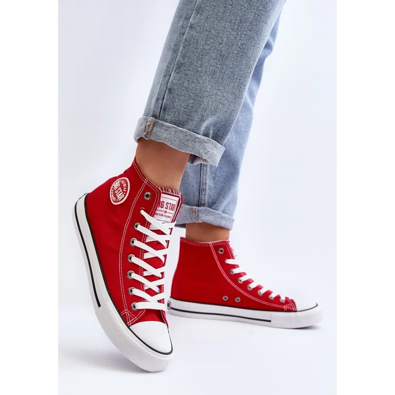 Baskets montantes classiques pour femmes Big Star T274024 rouge