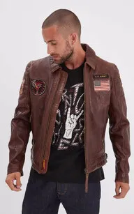 Blouson aviateur Duluth Dark cognac Daytona 73 - La Canadienne - Blousons Cuir Cognac