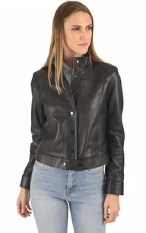 Blouson chic agneau noir La Canadienne - La Canadienne - Blousons Cuir Noir