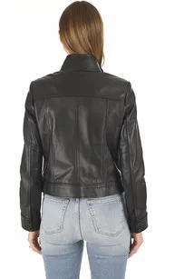 Blouson chic agneau noir La Canadienne - La Canadienne - Blousons Cuir Noir