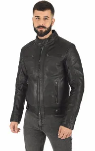 Blouson cuir Erico noir Serge Pariente - La Canadienne - Blousons Cuir Noir