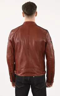 Blouson cuir Wartburg Syrah Daytona 73 - La Canadienne - Blousons Cuir Rouge