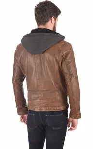 Blouson Drink cuir marron Oakwood - La Canadienne - Blousons Cuir Marron