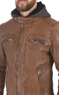 Blouson Drink cuir marron Oakwood - La Canadienne - Blousons Cuir Marron