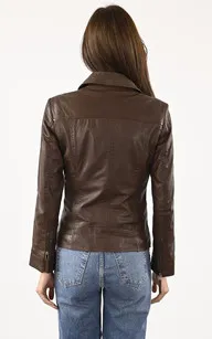 Blouson en cuir agneau marron La Canadienne - La Canadienne - Blousons Cuir Marron Clair