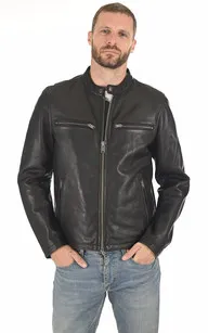 Blouson Iron vachette noir Daytona 73 - La Canadienne - Blousons Cuir Black