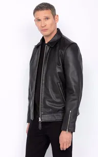 Blouson LCTAMPA cuir noir Schott - La Canadienne - Blousons Cuir Noir