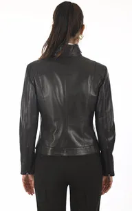 Blouson officier agneau noir La Canadienne - La Canadienne - Blousons Cuir Noir