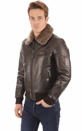 Blouson pilote cuir Texaco marron Redskins - La Canadienne - Blousons Cuir Marron