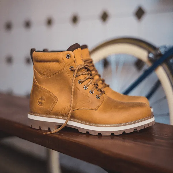Boots mi-hautes imperméables à lacets Britton Road pour homme en jaune