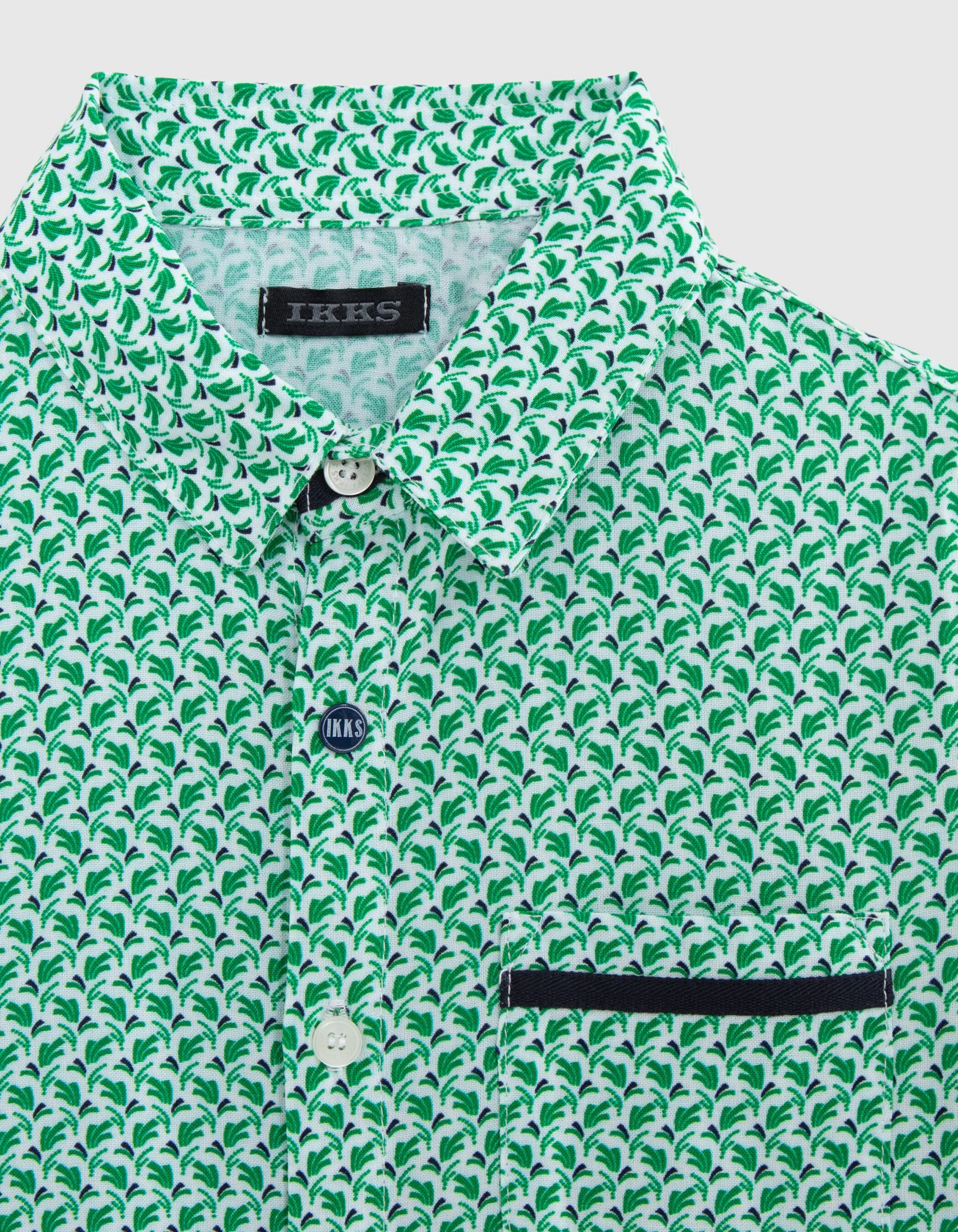 Chemise verte LENZING™ ECOVERO™ palmiers graphiques garçon