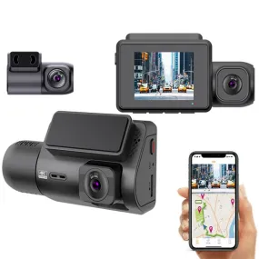 Dashcam 4K UHD 3 Canaux GPS WIFI Écran 2 Pouces