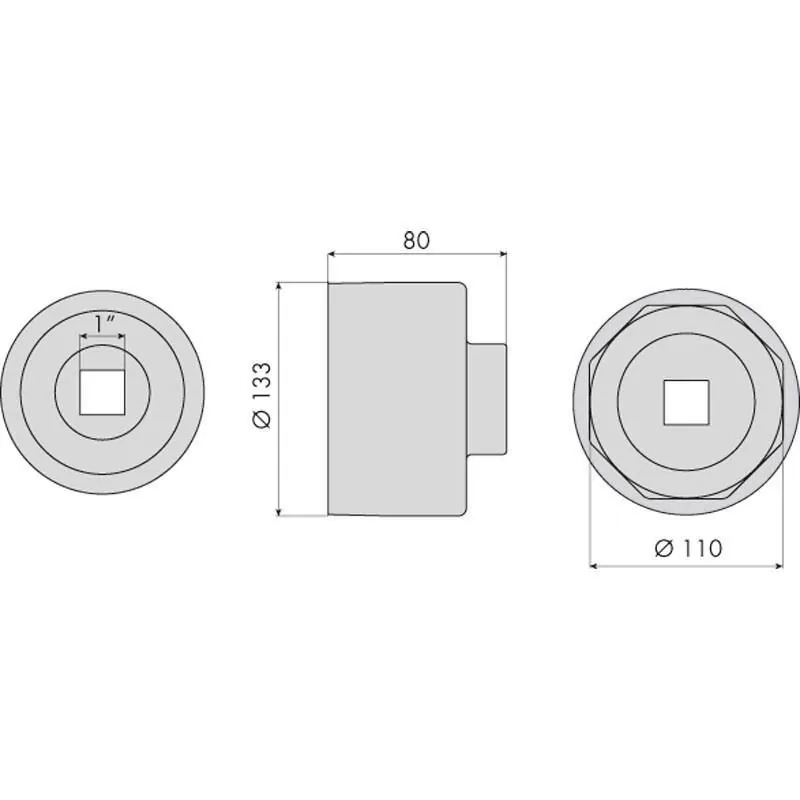Douille capuchons moyeux bpw 16t 110mm 8 pans CLAS OM 0375