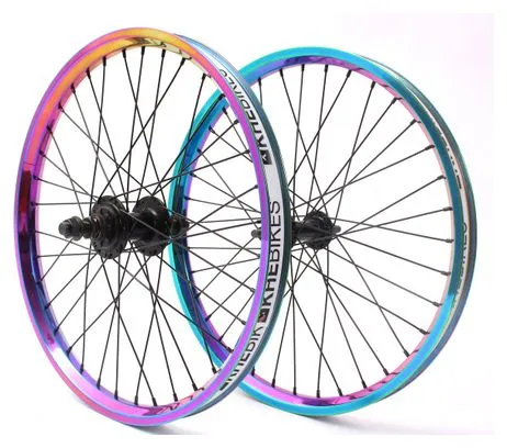JEU DE ROUES BMX 20 POUCES OIL SLICK 14MM S/B KHEBIKES
