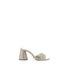 MULES SELLA GLITTER PLATINE