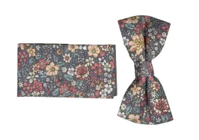 Noeud papillon et pochette de costume parme liberty - GRESLEY