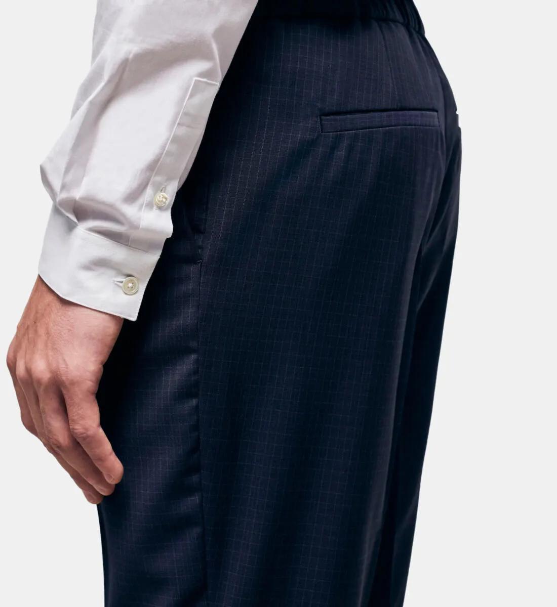 Pantalon de costume en laine à carreaux