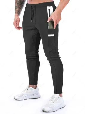 Pantalon De Survêtement Décontracté Long Jointif Avec Poches à Cordon - Noir Xxl