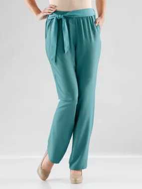 Pantalon palazzo avec ceinture à nouer