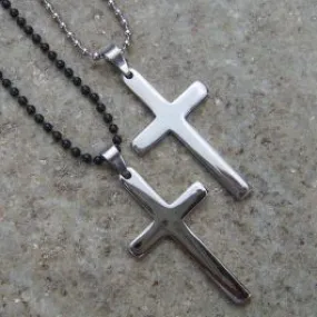 Pendentif crucifix argent simple traditionnel avec Chaine