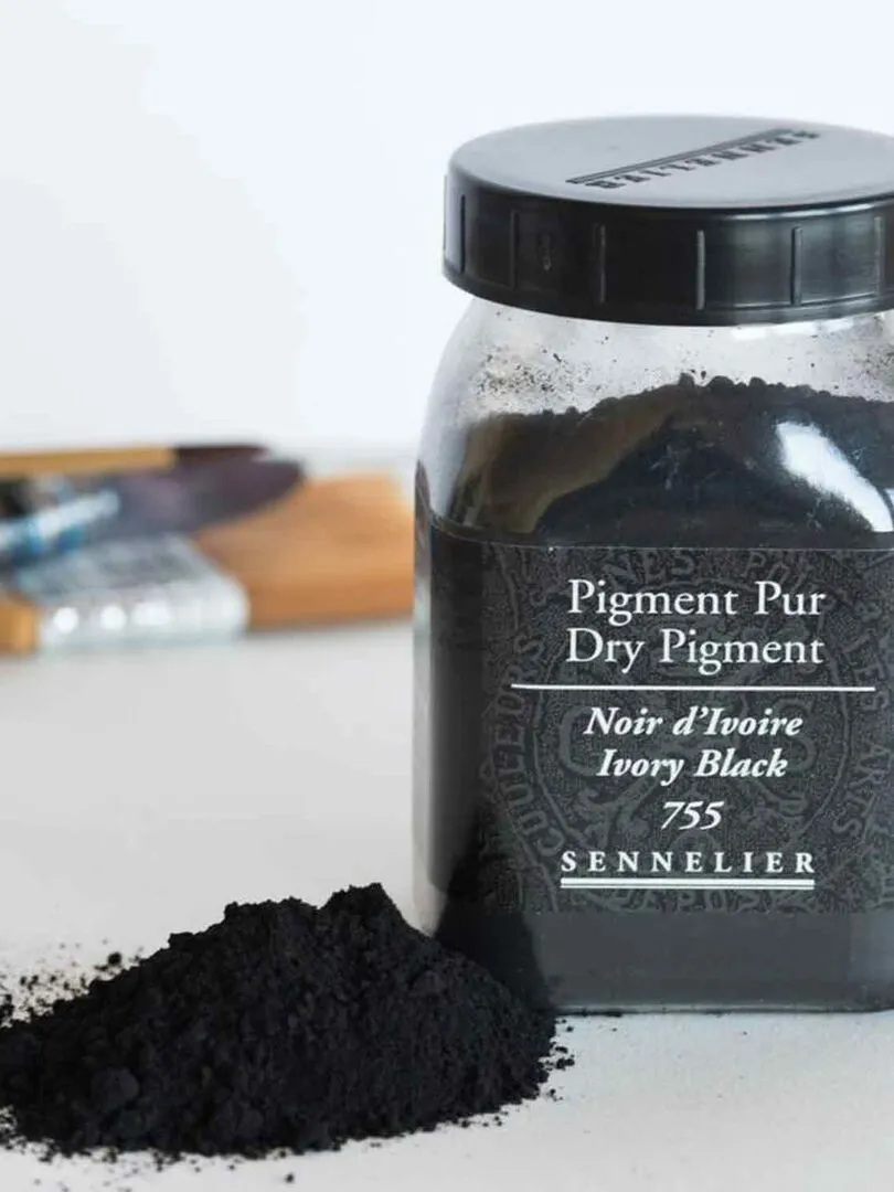 Pigment pour création de peinture - pot 120 g - Noir ivoire - N/A