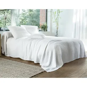 Plaid WELLS blanc en gaze de coton | 3 Suisses