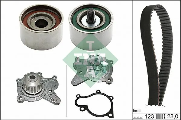 Pompe à eau + kit de courroie de distribution INA 530050231 