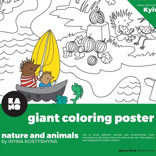 Poster xxl à colorier "nature et animaux"