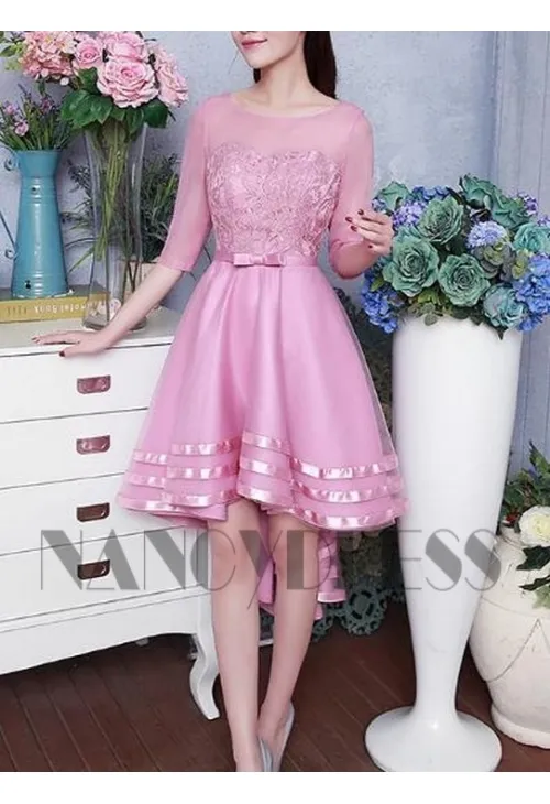 robe de cocktail rose courte