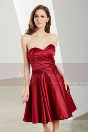 Robe De Cocktail Rouge Bustier Courte