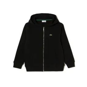 SWEATSHIRT ZIPPÉ À CAPUCHE ENFANT LACOSTE AVEC POCHE KANGOUROU NOIR