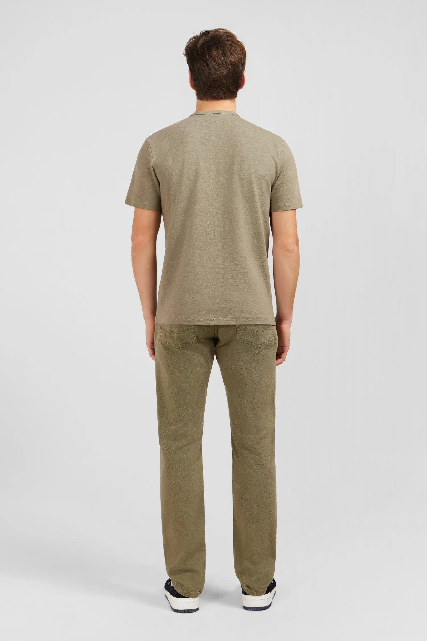 T-shirt beige en coton flammé