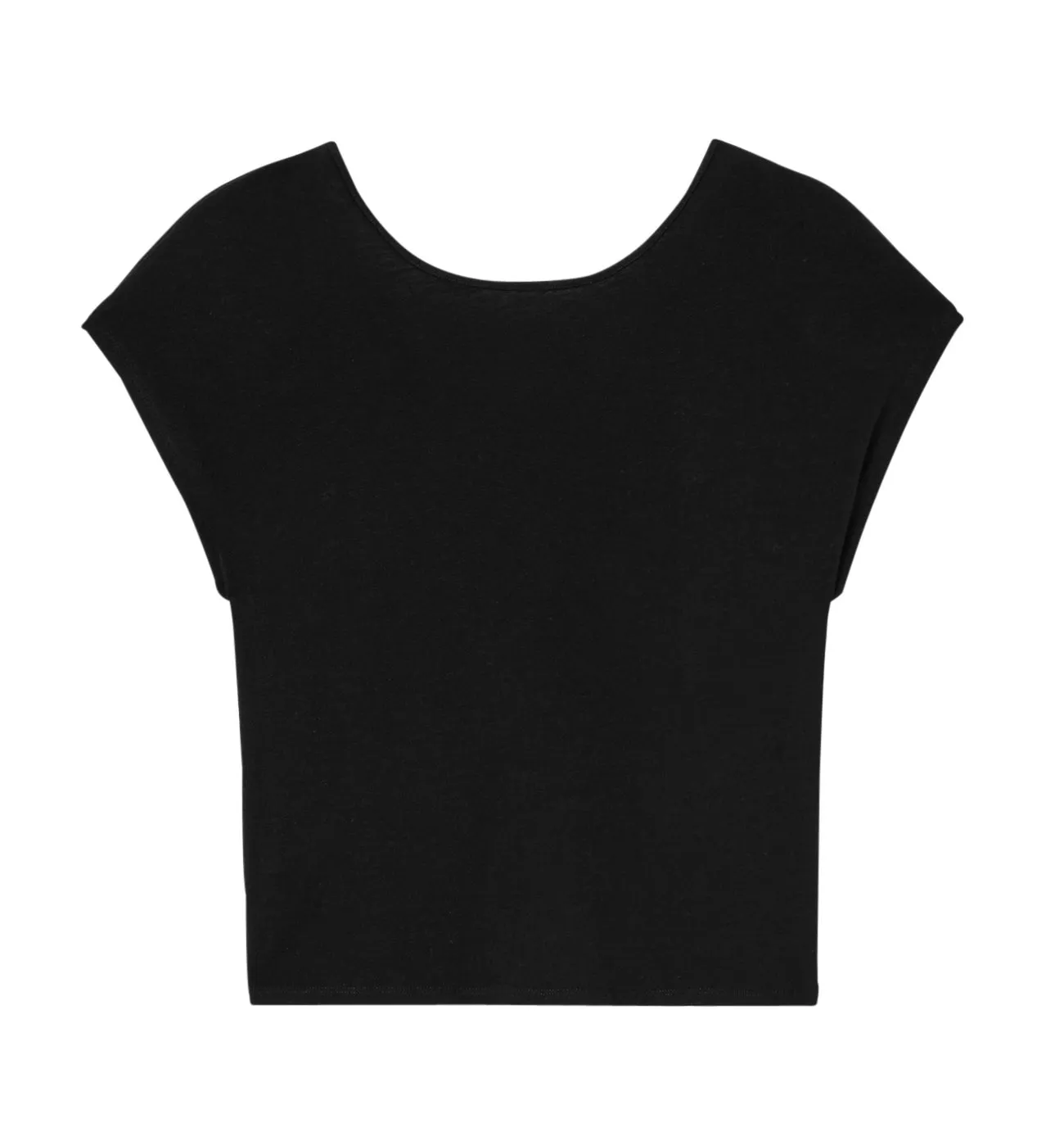 T-shirt en coton décolleté dos - Noir