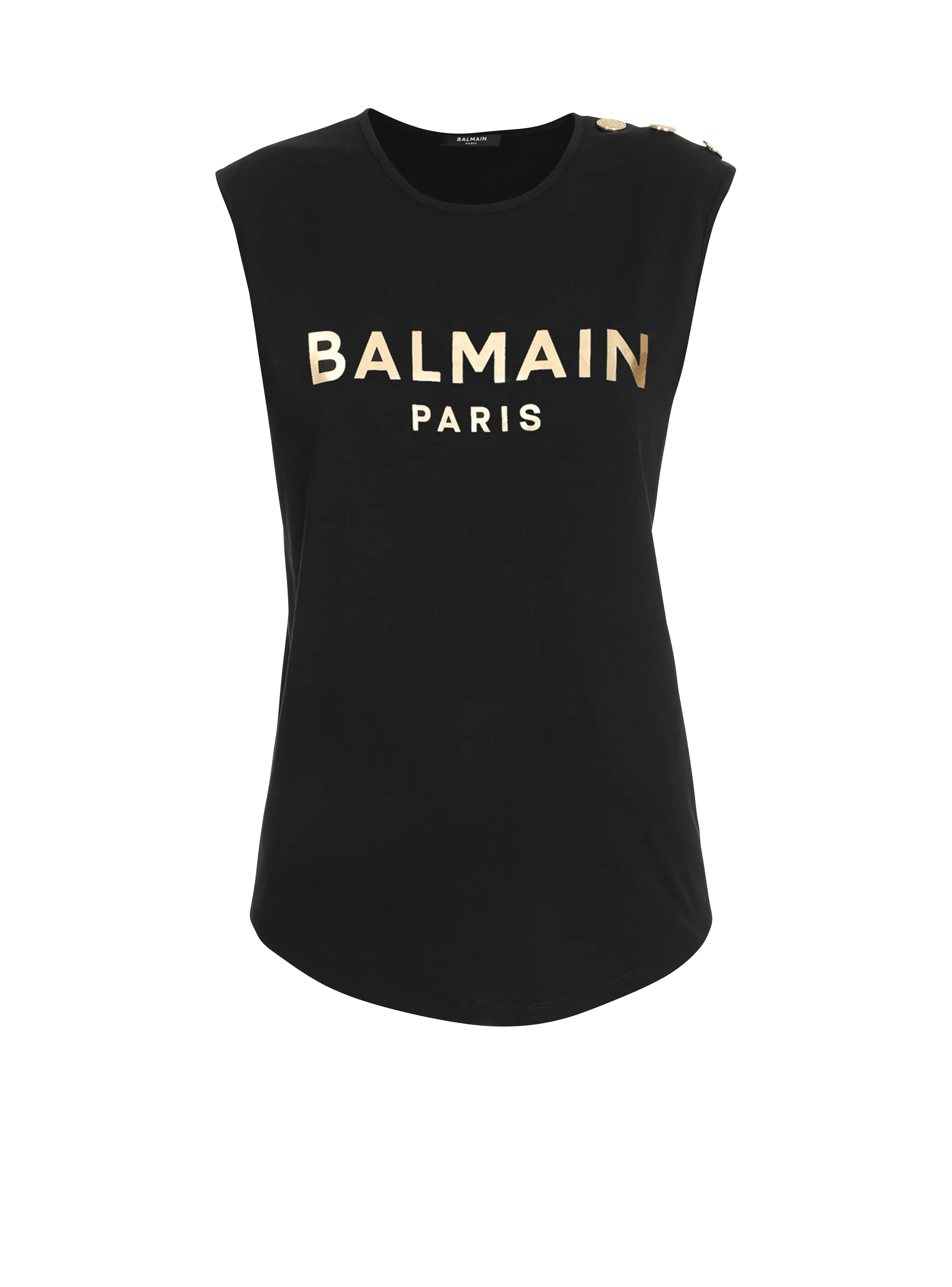 T-shirt en coton imprimé logo Balmain