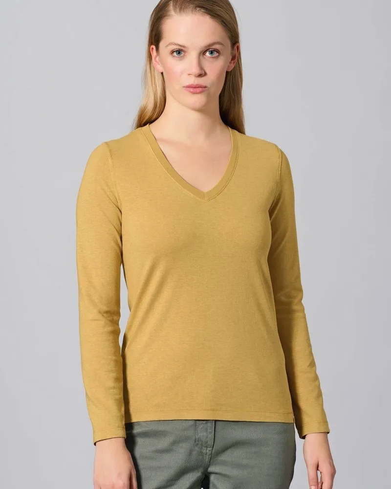 T-shirt encolure en v en chanvre et coton bio