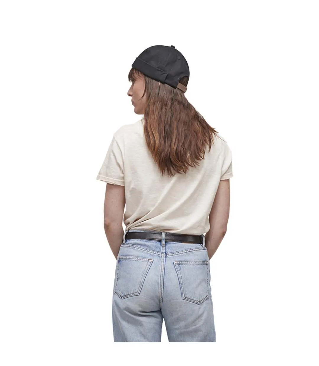 T-shirt femme col en V effet usé en coton Hand Vondutch