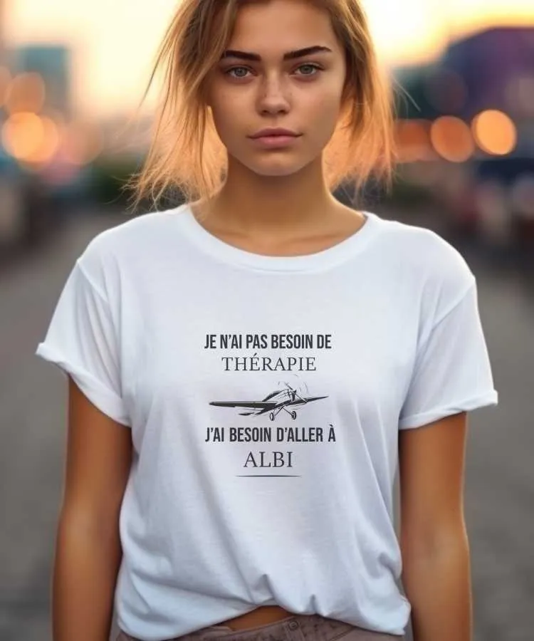 T-Shirt Je n'ai pas besoin de thérapie j'ai besoin d'aller à Albi