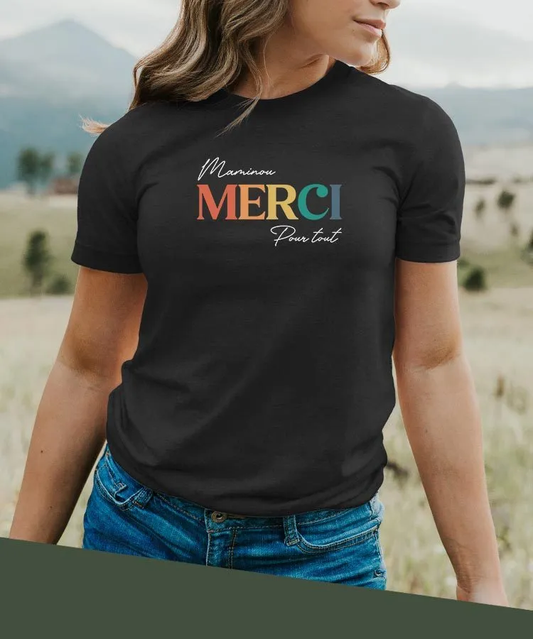 T-Shirt Maminou merci pour tout Pour femme