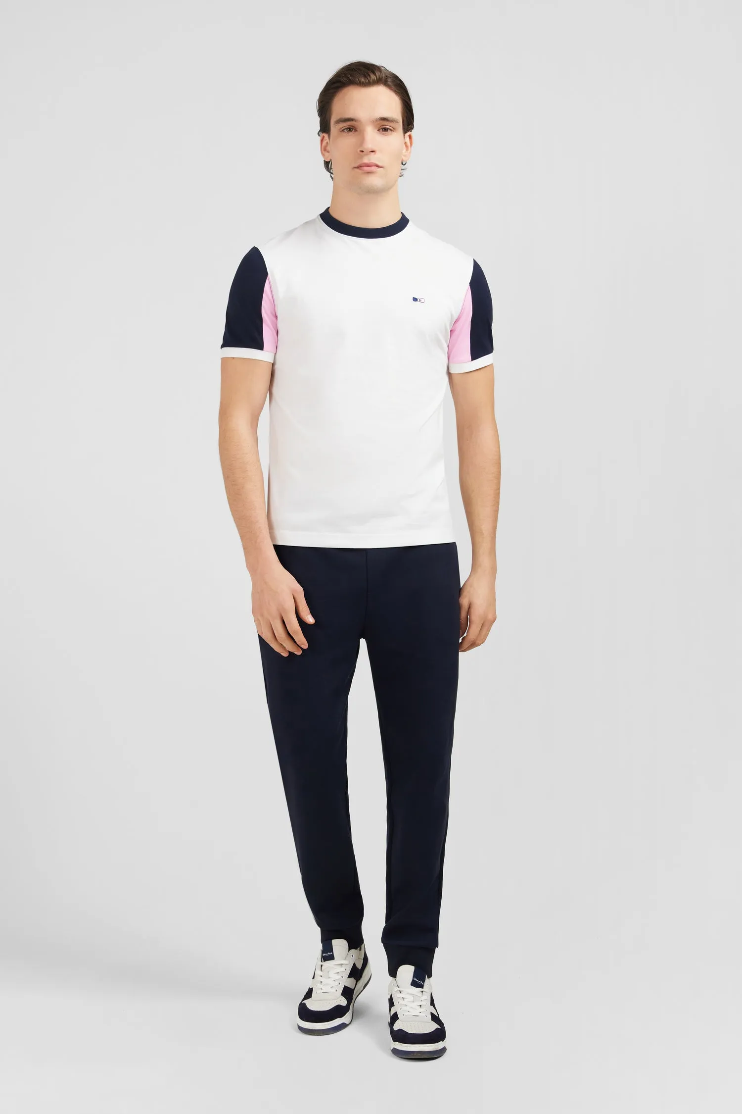 T-shirt manches courtes blanc en coton broderie numéro 10