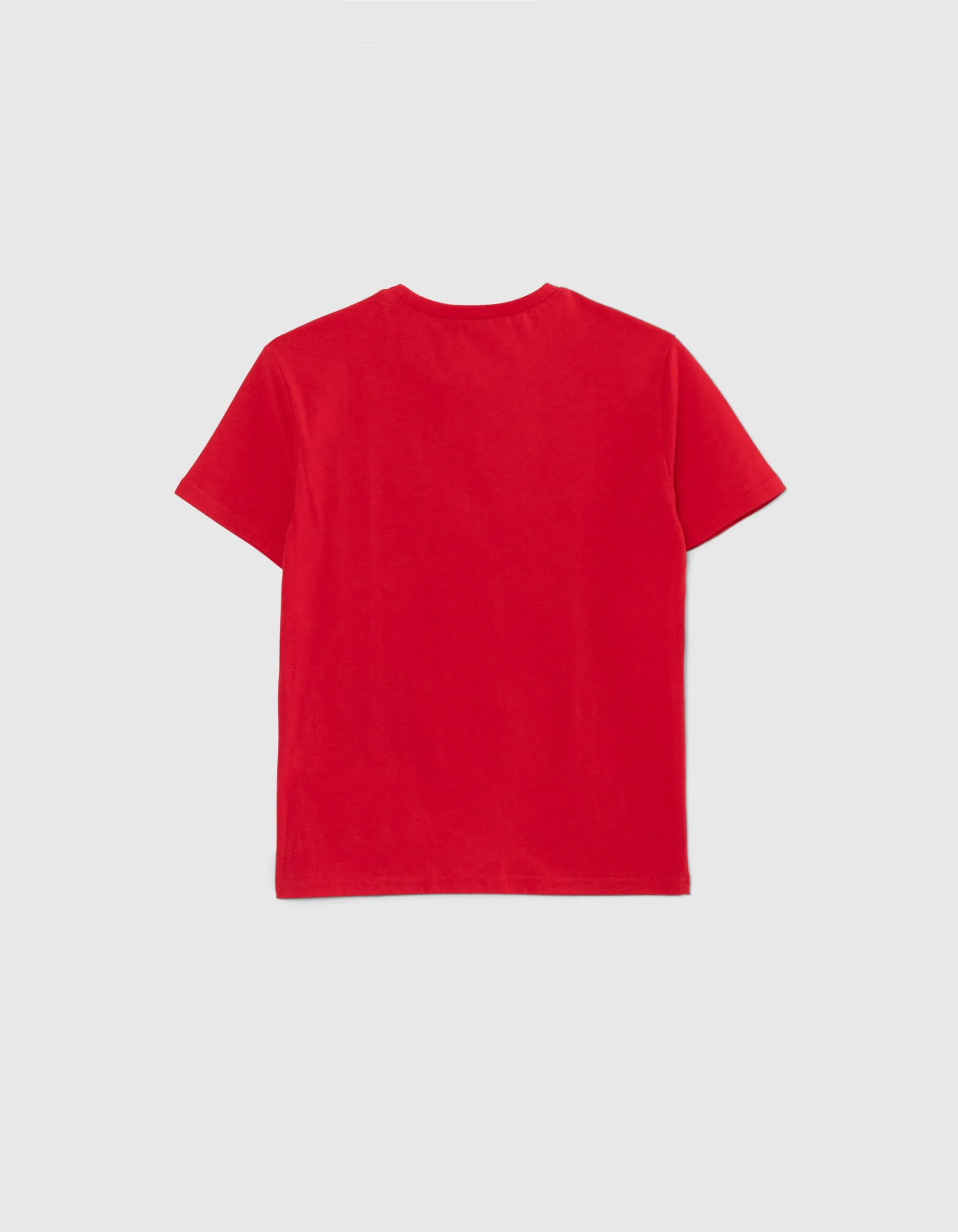 T-shirt rouge coton bio lignes graphiques gomme garçon