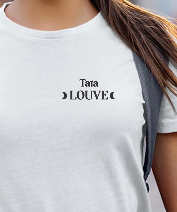 T-Shirt Tata Louve lune coeur Pour femme