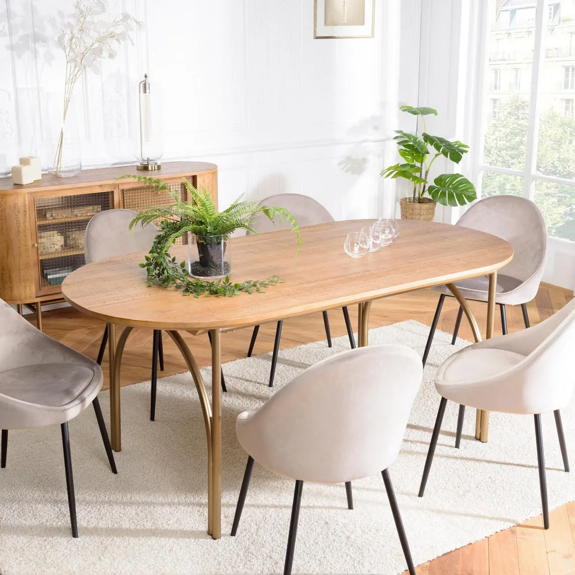 Table à manger YSEULT bois Peuplier 180x90cm | 3 Suisses