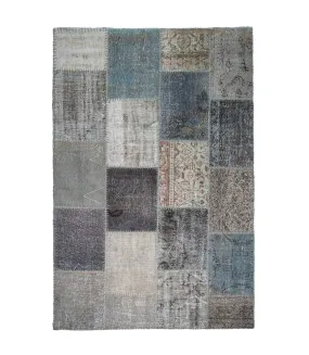 Tapis salon noué main en laine LE PATCHWORK