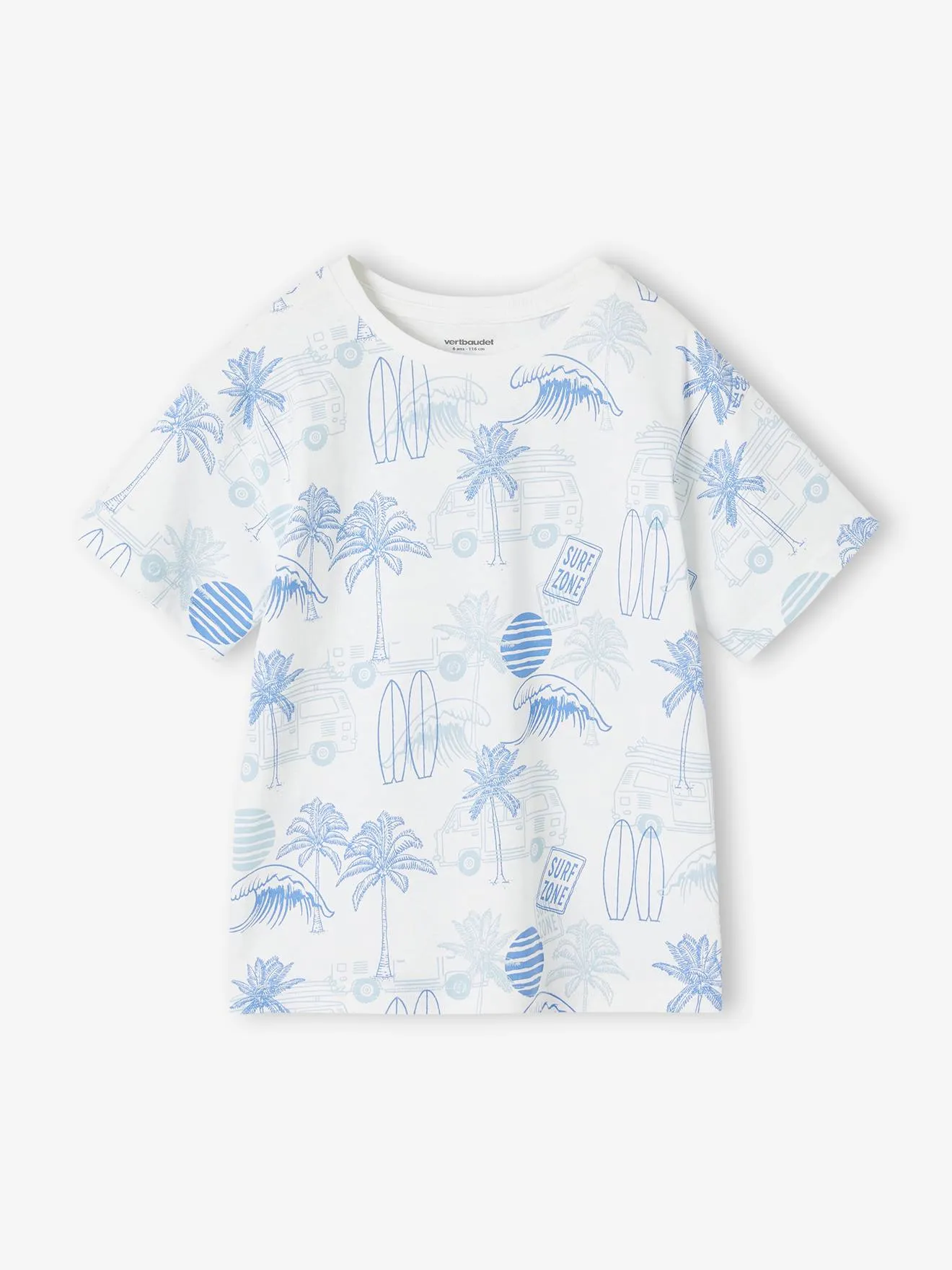 Tee-shirt motifs graphiques vacances garçon bleu ardoise - Vertbaudet