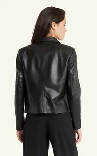 Veste cuir Anne noir Serge Pariente - La Canadienne - Blousons Cuir Black